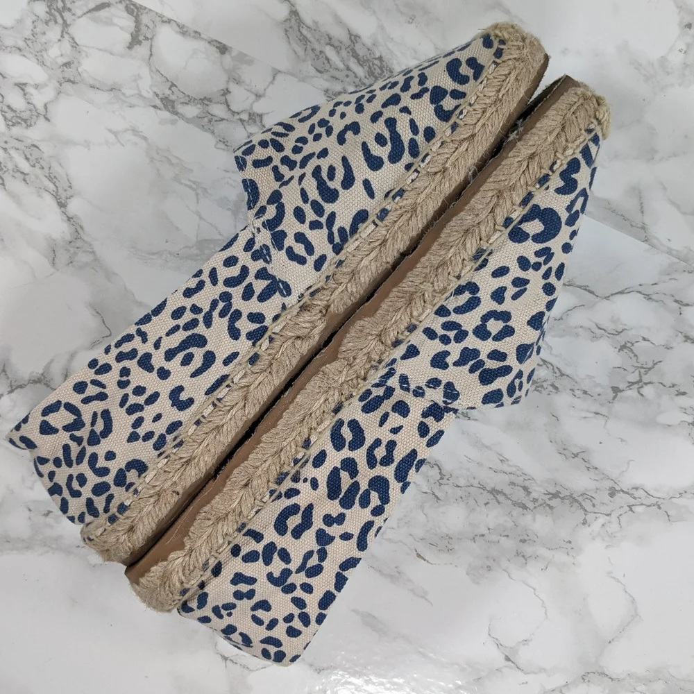 Sam Edelman Verona Blue Leopard Espadrilles Size 8